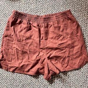 Rust Linen Shorts